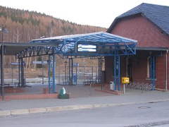 Stahlkonstruktion zur Bahnhofsüberdachung
